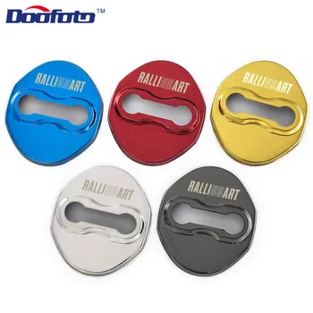 

Doofoto Car Styling Auto Accessories Fit For Mitsubishi RalliArt Lancer 10 Ralli Art Stainless Steel Door Lock Cover Car-Styling