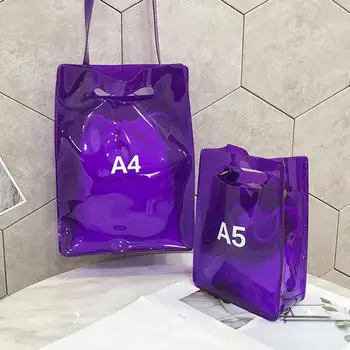 

Fashion Transparent Jelly Bags Brand Design Women PVC Beach Messenger Bag Ladies Summer A4 A5 Flap Shoulder Tote Bag
