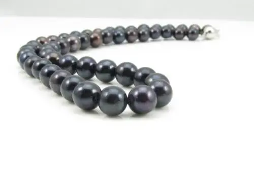 

Stunning!8-9mm Black Akoya Cultured Pearl Jewelry Necklace 17" AA+