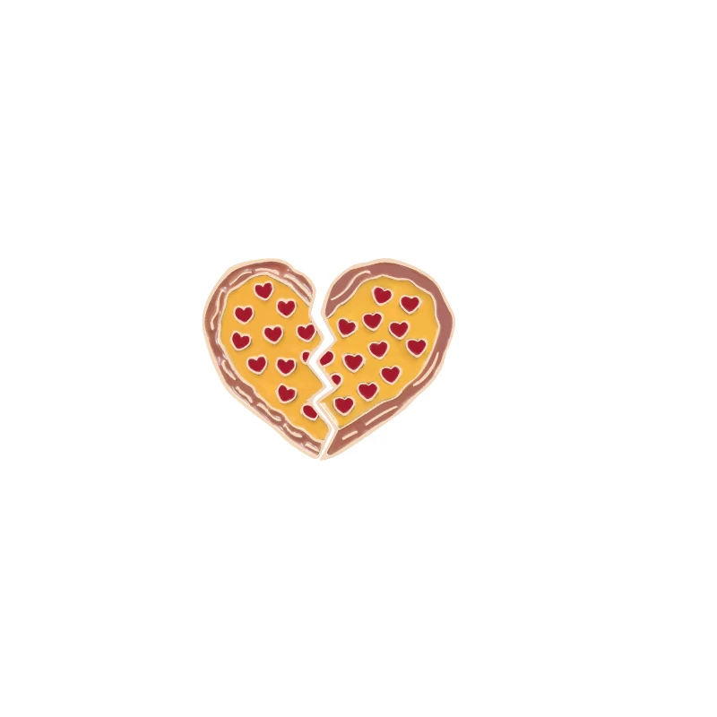 Милые эмалированные булавки брошки каваи чашка сердце крыло полукруглый полушарие пиццы ОМГ свитер куртки рубашка бижутерия подарок для женщин - Окраска металла: 07