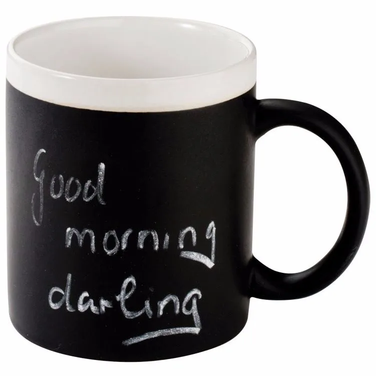 chalk mug with white rim
