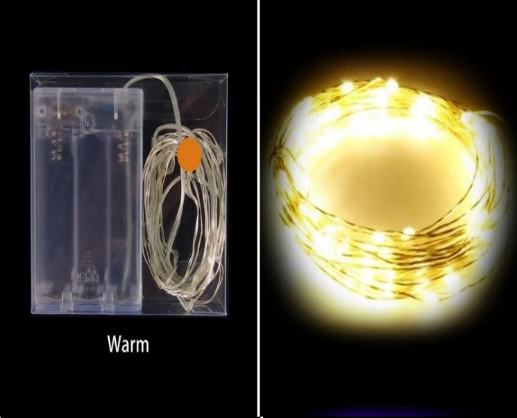 Silver wire LED string light-3