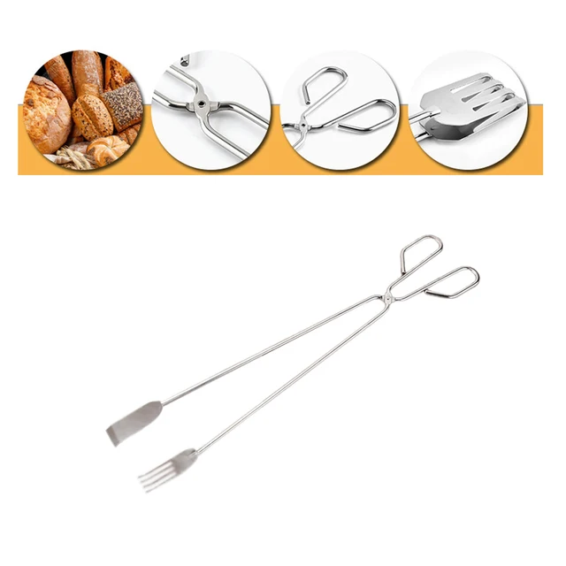 Us 5 76 40 Off 40 Cm Stainless Steel Portable Multifungsi Steak Roti Pie Pizza Daging Goreng Clamp Perkakas Dapur Bbq Tong Barbekyu Klip Di Lain Bbq