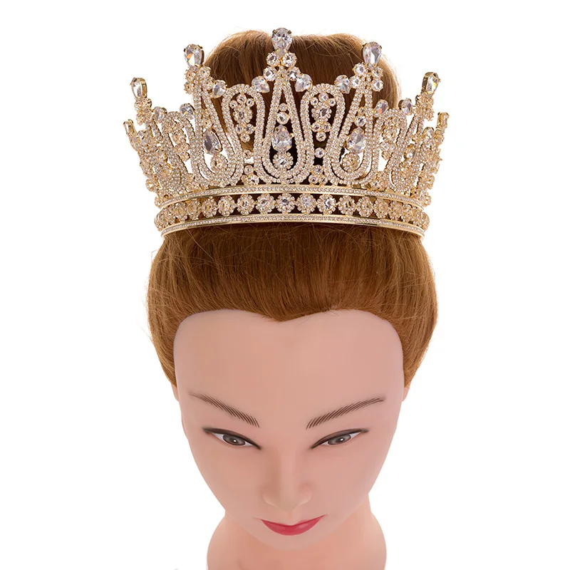 Hadiyana Роскошная Серебряная большая корона, свадебная диадема, украшение для волос, повязка на голову, Свадебные короны для женщин, HG6051