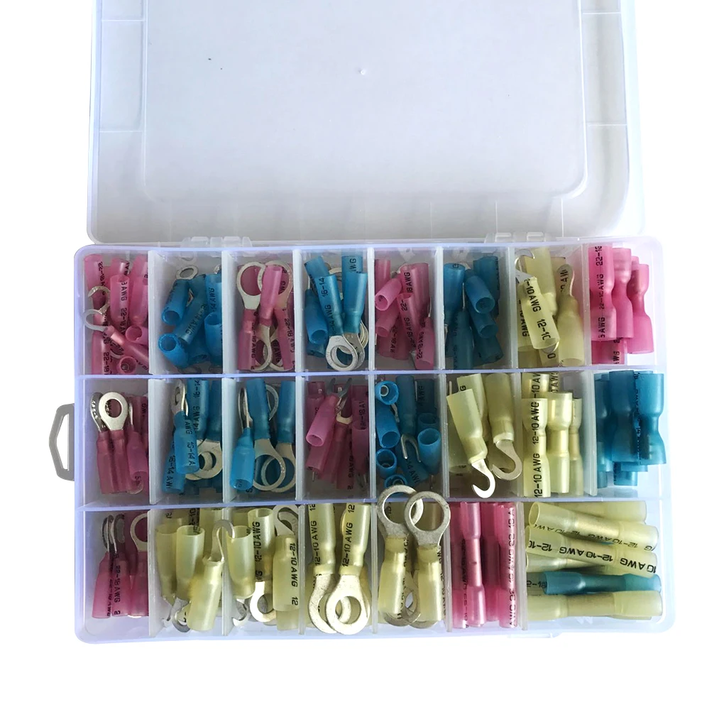 

360pcs/270pcs Electrical Insulated Crimp Terminals Set Electrical Wire Terminals Cold Pressing Heat Shrink Wire Connector Kit
