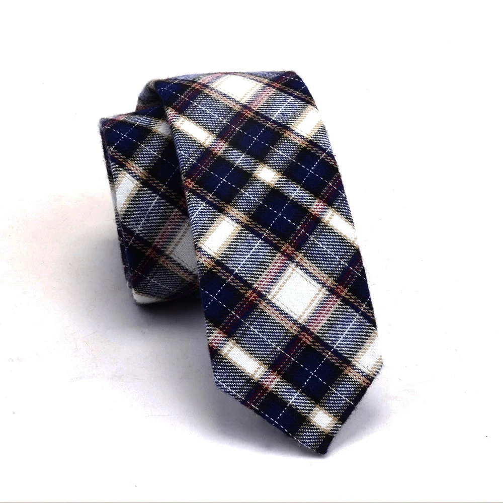 Gusleson Качественный хлопок Slim Tie моды 6 см шерсть кашемир связей для Для мужчин Свадебный галстук Тощий Плед Corbatas вечерние Gravatas