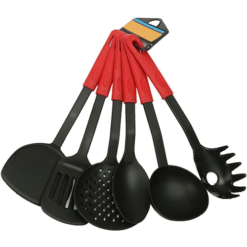6 Piece Home Kitchen Sets Cooking Tools Nylon Spatula Spoon Forks Utensils Cookware Easy Hanging Kitchenware