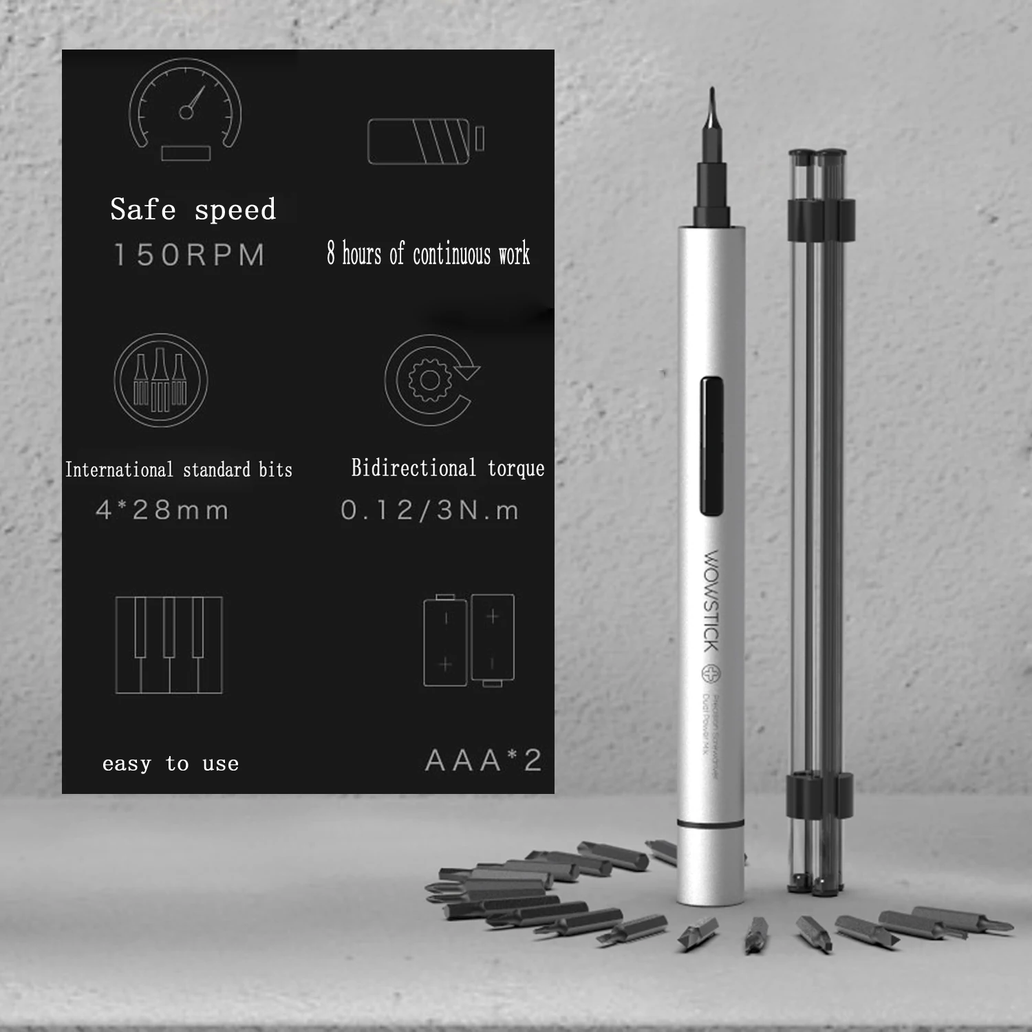 Wowstick 1fs 1p Электрический Крутящий момент 0,3 N. m Мини электрическая отвертка 18 шт. бит для наборы умного дома