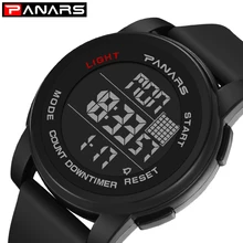 PANARS мужские часы спортивные роскошные Брендовые мужские s цифровые часы для мужчин водонепроницаемые часы силиконовые электронные наручные часы montre homme