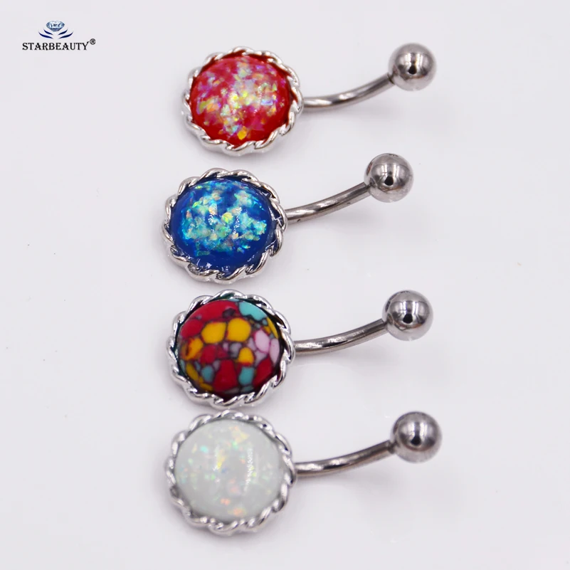 

Big White Fake Opal Belly Ring Navel Piercing Ombligo Body Jewelry Belly Button Rings Piercing Nombril Pircing Girlfriend Gifts