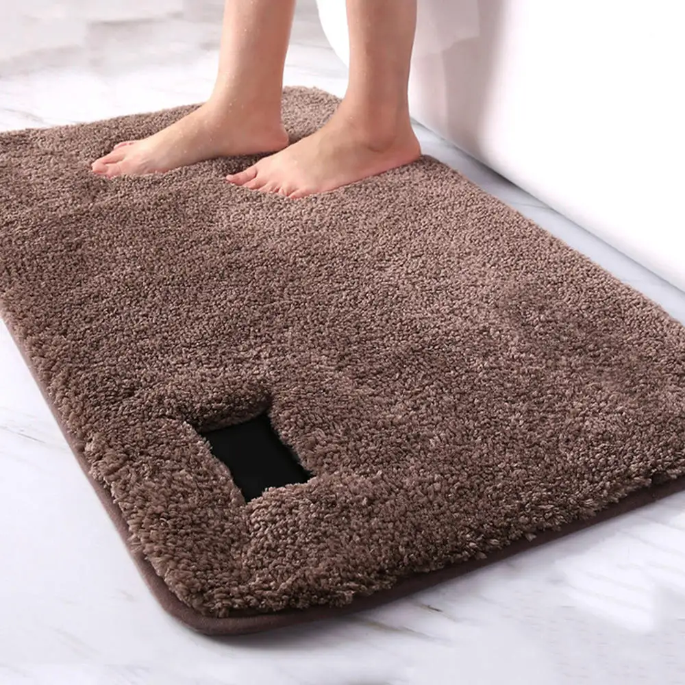 

Bathroom Carpet Soft Polyester Bath Mat Water Absorption Rug Toilet Kitchen Floor Non Slip Pad 50X60cm