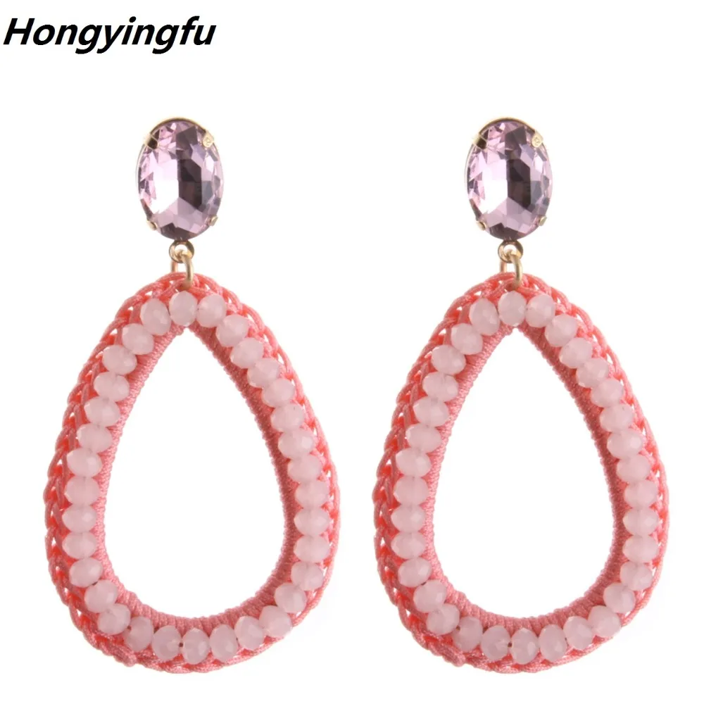 

Lianxyfu Boho Stud Earrings For Women Luxury Crystal Big Earrings Long Marca Brincos Wedding Fine Jewelry Wholesale Oorbellen