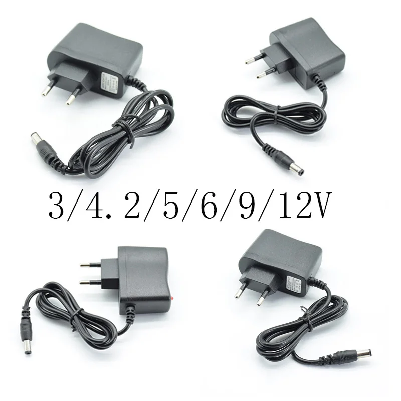121.92руб. 20% СКИДКА|100 V 240 V адаптер преобразователя DC 3 V/4,2 V/5 V/6 V/9 V/12 V 1A/1000mA зарядное устройство питания ЕС Штекер 5,5 мм * 2,5 мм (2,1 мм) светильник переменного тока в постоянный-in Адаптеры AC/DC from Товары для дома on AliExpress