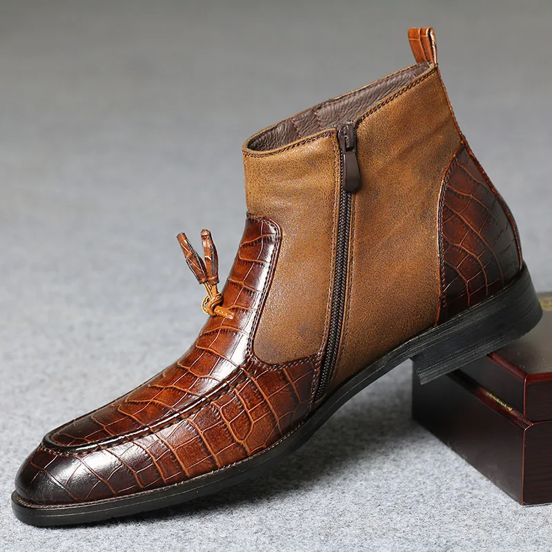 

Europe and the United States men's casual leather boots thick men's Martin boots foreign trade men shoes fashion business shoes