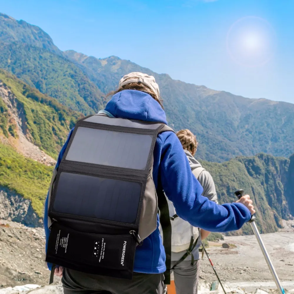 

PowerGreen Promotion External Outdoor Charger 21W Folding Solar Bag Charger SUNPOWER Panel for Mobile Phone