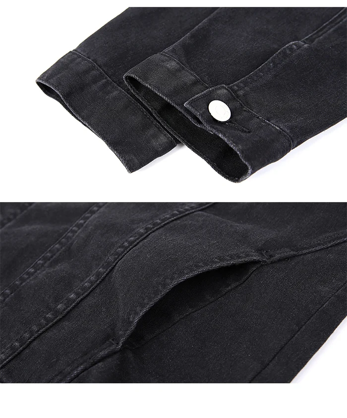 Женская джинсовая куртка бойфренда LEIJIJEANS, черная классическая повседневная свободная куртка с отворотом, большие размеры, весна-осень