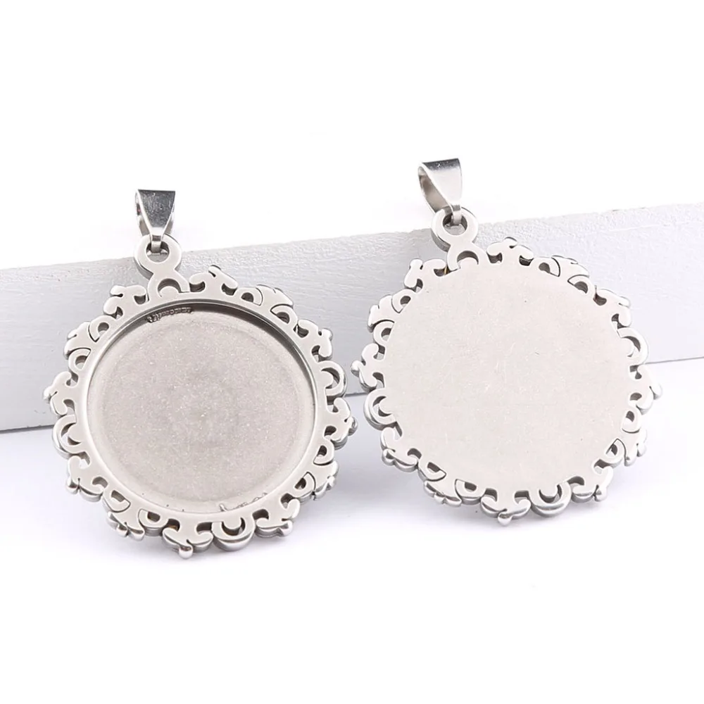 10Pcs Bezel Blank Pendant Bezel Setting Tray for DIY 25mm Cameo Cabochons
