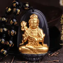 Свет обсидиан Позолоченные махастхамапрапта подвески, ожерелья лошадиного меха для женщин lucky год судьбы