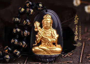 

Light Obsidian gilded mahasthamaprapta Pendant Necklace Pendant horse men women lucky year of fate
