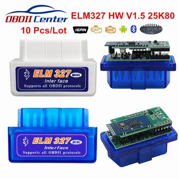 Диагностический сканер OBD2 ELM327 1,5 Bluetooth OBDII ELM 327 V1.5 PIC18F25K80, диагностический адаптер OBD 2, 20 шт./лот Диагностический сканер OBD2 ELM327 1,5 Bluetooth OBDII ELM 327 V1.5 PIC18F25K80, диагностический адаптер OBD 2, 20 шт./лот