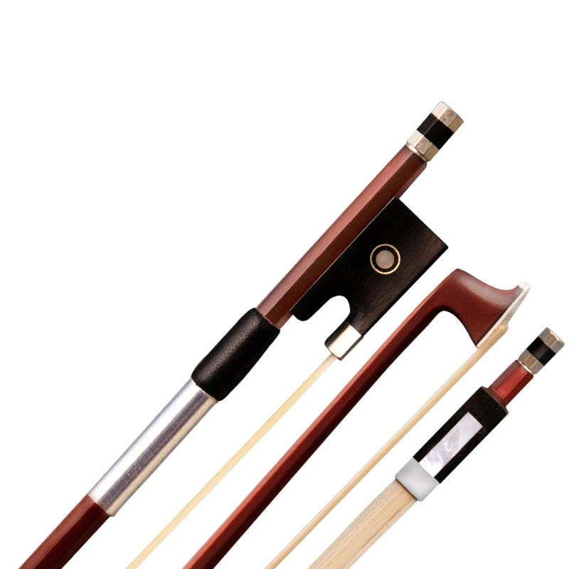 Horse hair Violin Bow Brazil wood Ebony Frog Silver Wire Octagonal Fiddle Violino Bow parts