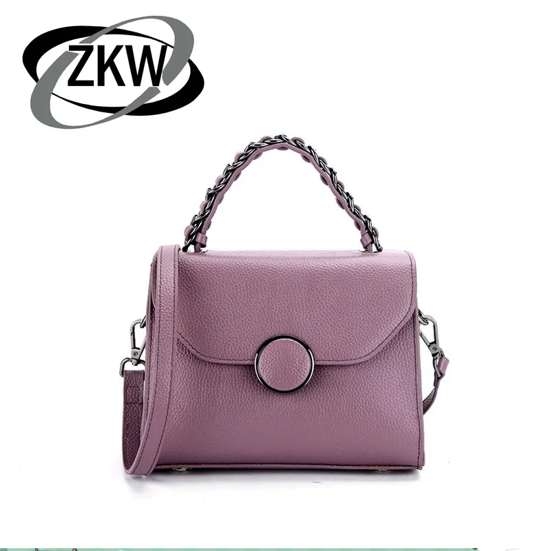 

ZKW 2019 New Mini Bag First Layer Of Cowhide Luxury Handbag The Trend Of Lady Genuine Leather Women Crossbody Bags