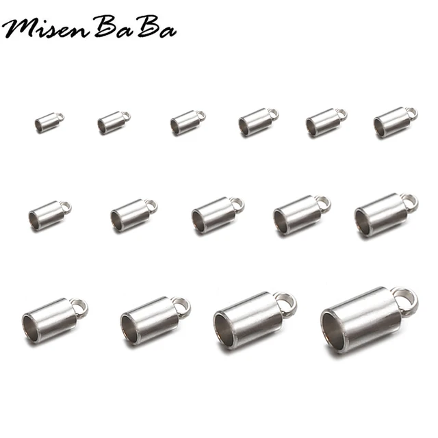 Stainless Steel End Caps Jewelry Making  Stainless Steel Cord Crimp Beads  - Jewelry Findings & Components - Aliexpress