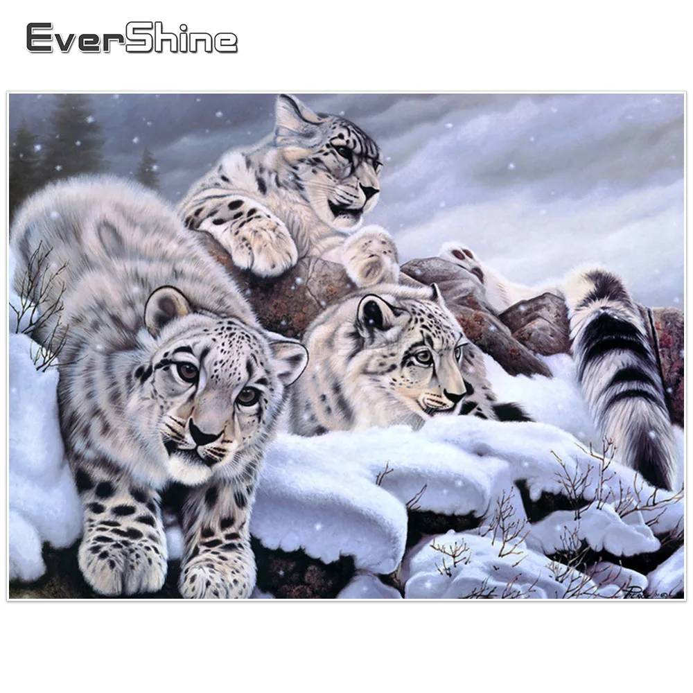 

EverShine DIY Diamond Painting Cheetah Cross Stitch Pictures Full Square Diamond Mosaic Rhinestones Diamond Embroidery Animals