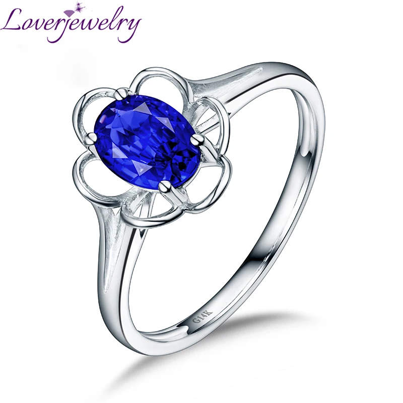 LOVERJEWELRY 14 к белое золото Овальный Танзанит кольца для hollowen ювелирные изделия для рождественской вечеринки подарок хорошее качество драгоценный камень женское кольцо