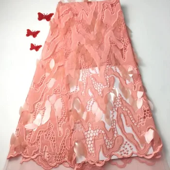 

Latest French Sequins Net Lace Fabric African Lace Fabric 2019 High Quality With Sequined Mesh 5 Yards For Lace Dress A1556