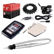 Набор для тату-машины, электропитание, ножная Педальная машинка, ручка, иглы для татуировки, для бровей, Перманентный макияж, 3D вышивка, комплекты для тату, поставка
