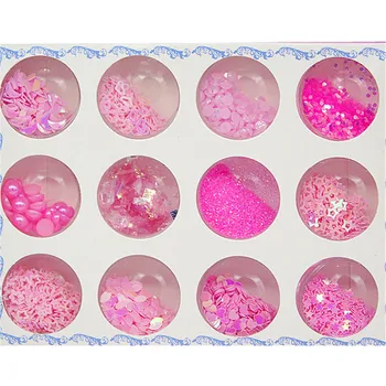 

Nail Art Pink Sequins Shell Paper Pearl Decorations Nail Glitter Moon Star Round Dot Shape Paillette Flakes Powder Eyes Jewelry