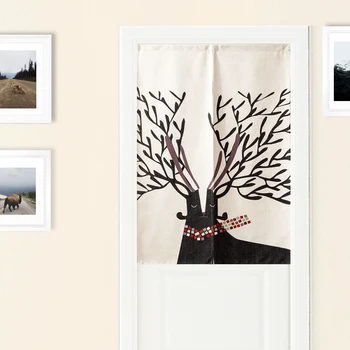 

Nordic Geometry Animals Abstract Retro elegant Door Curtain Linen Tapestry Study Bedroom Home Decor Bedroom Kitchen Curtain