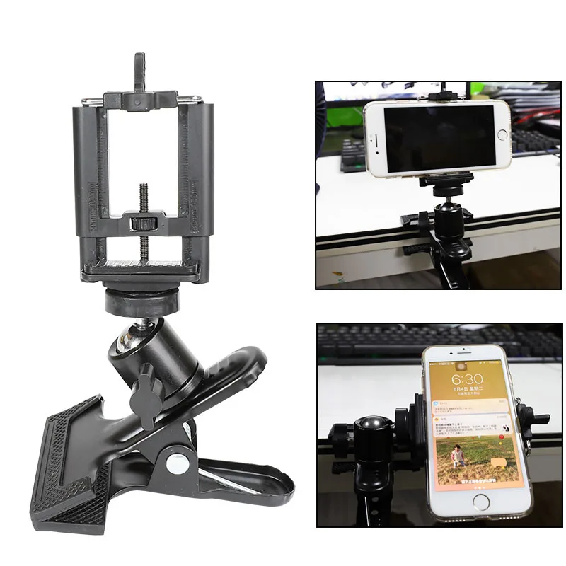 

Phone Clip Camera Clamp Table Mount for iPhone Huawei Xiaomi Mobile phone for GoPro Yi SJCAM DJI Action Holder Mount Accessories