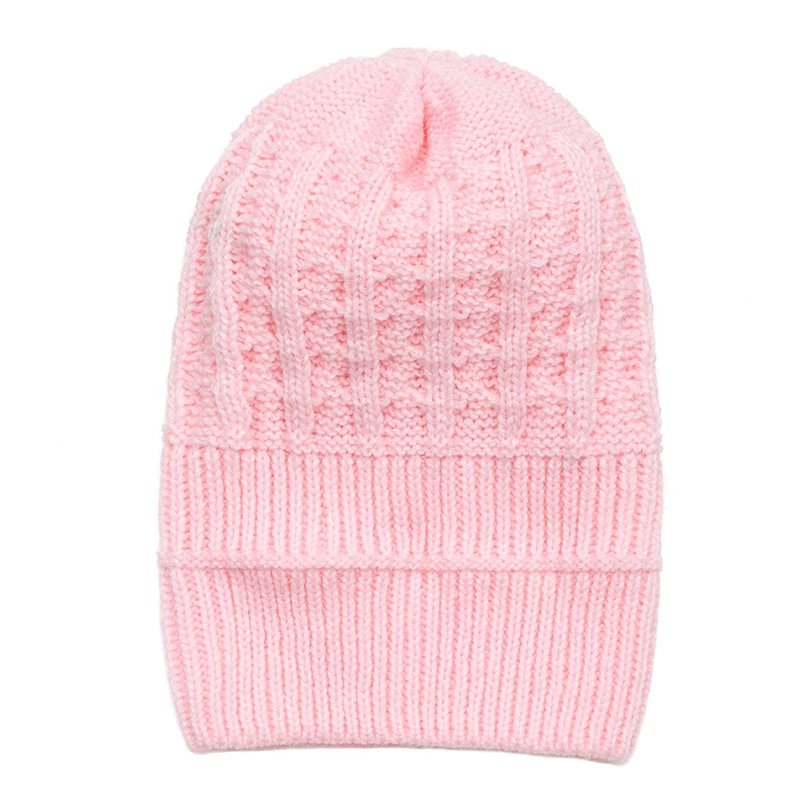 Модная зимняя детская шапка с 2 помпонами, однотонная, нежная, с узором, унисекс, со знаком, осенняя и зимняя теплая шапка
