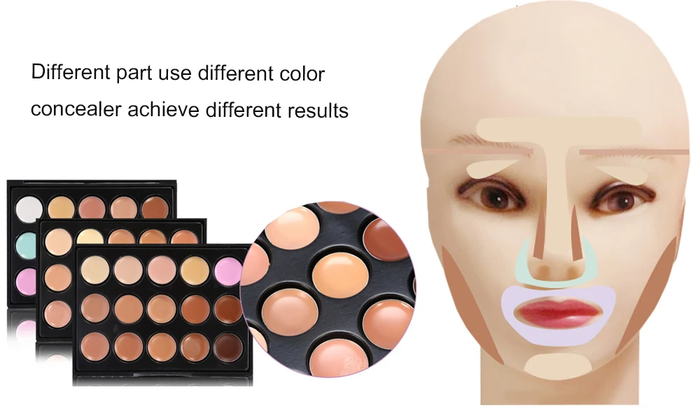 15 Color Contour Palette Make Up Base Set Professional Concealer Palette Makeup Brush Face Cream Concealer Cosmetic (40)