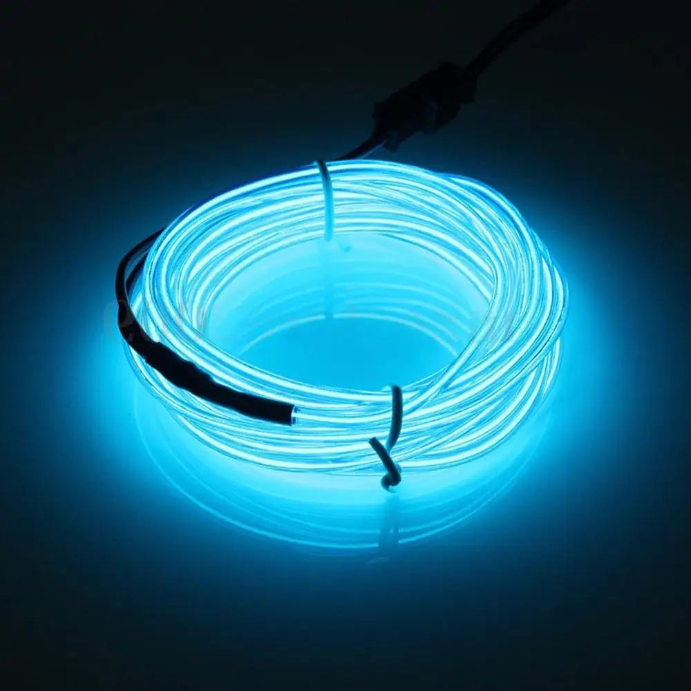 Цветная(RGB) светодиодный DC12V waterproof1/2/3/5 м неоновый светодиодный EL провода кабеля лампы накаливания строка светильник трубка обувь для вечеринок Костюмы украшение интерьера автомобиля - Испускаемый цвет: Blue