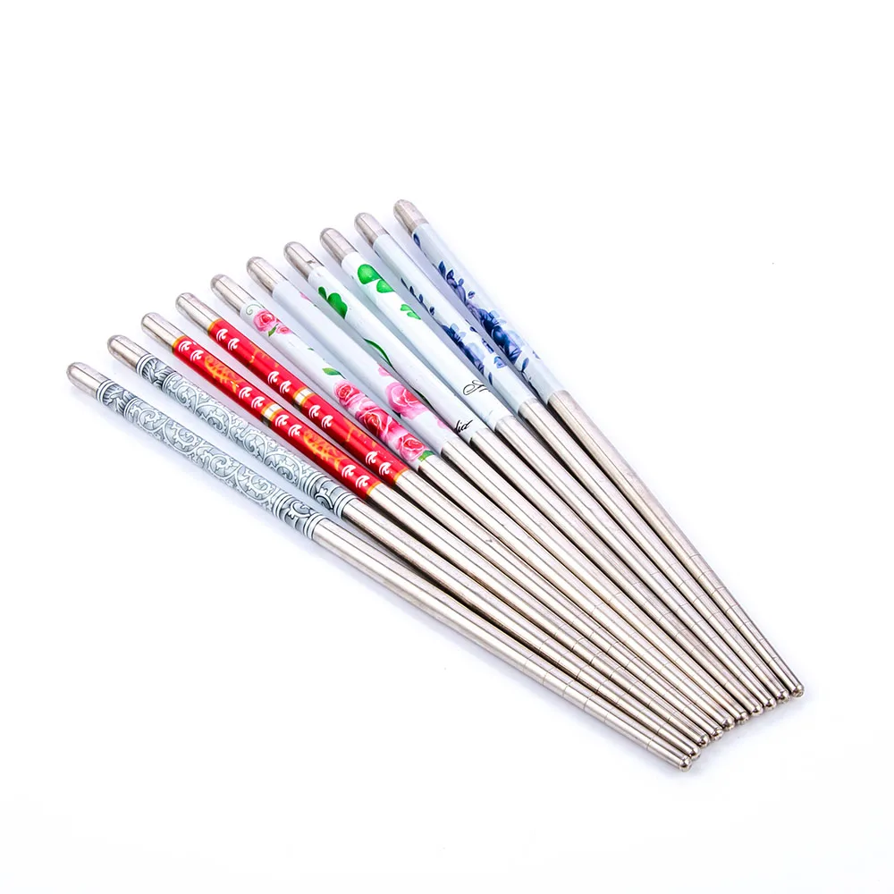 

5 Pairs Chopsticks Food Stick Stainless Steel Wholesale Portable Kitchen Tableware Chop Sticks Set Assorted Home Gift