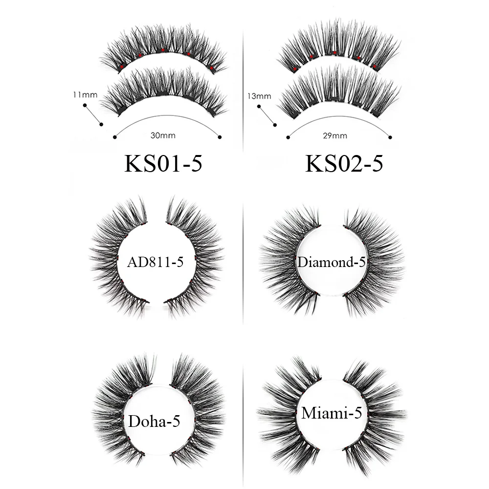 1 пара Магнитная ресница с пятью Магнитный ненастоящий ресницы водонепроницаемая защита от размазывания ручной работы легко носить магнитные ресницы