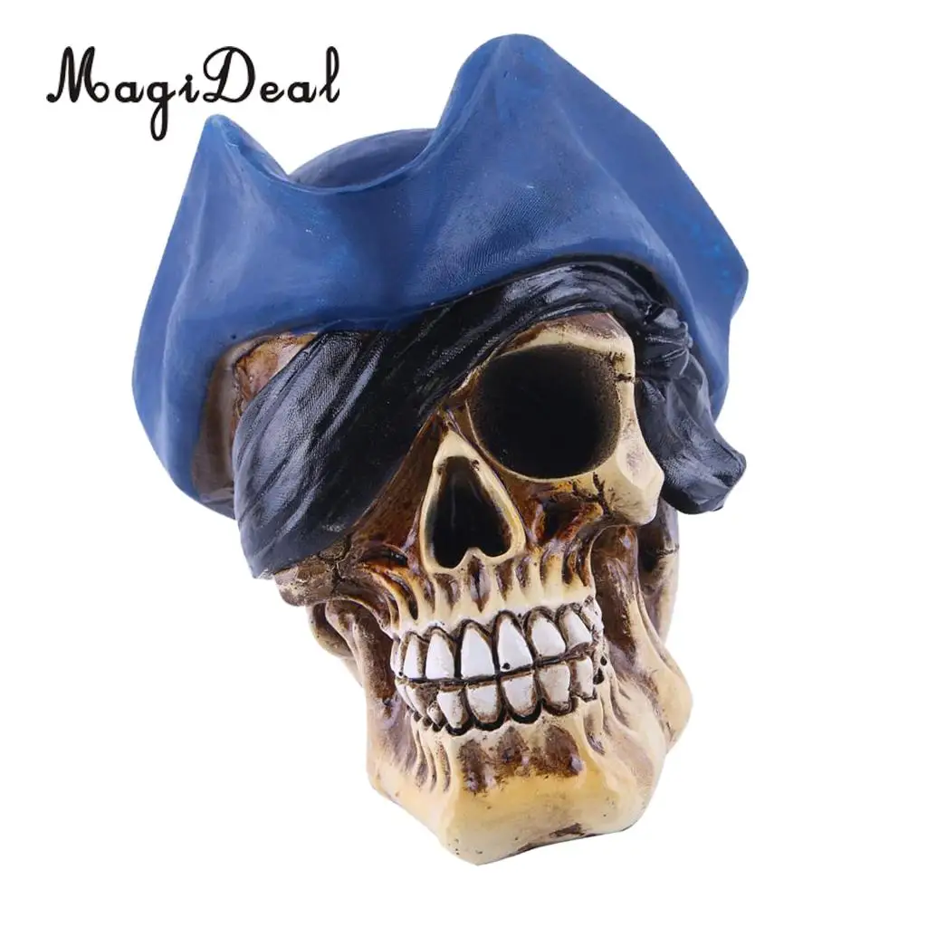 Collectable Resin Human Skull Skeleton Head for Desktop Shelf Display Decoration, 10 Styles