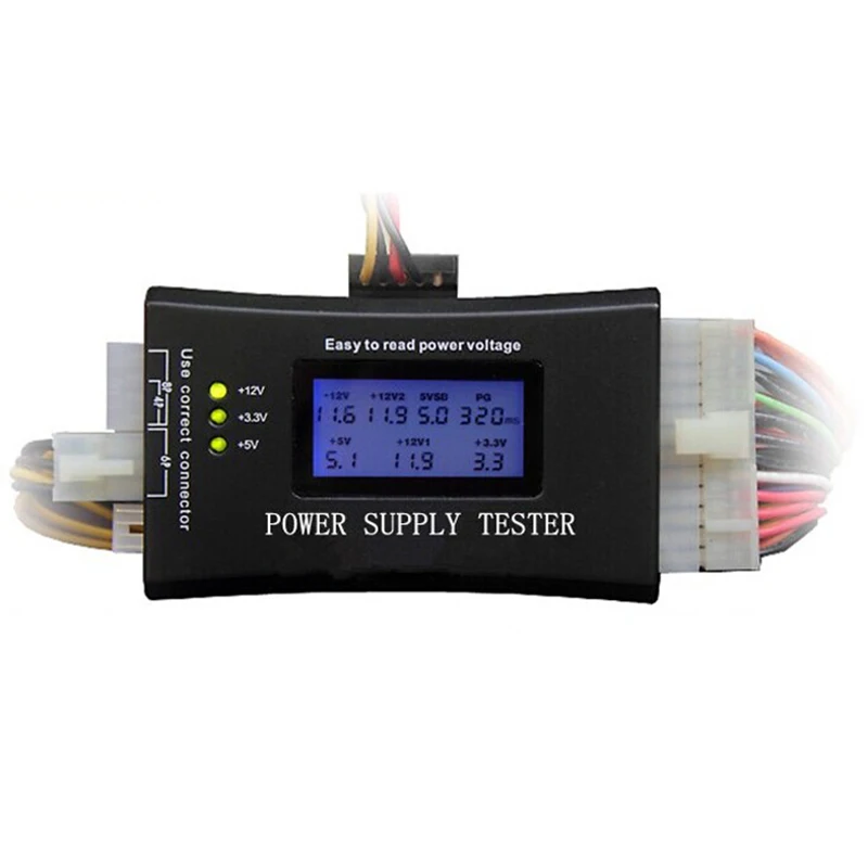 الرقمية LCD جهاز كمبيوتر شخصي PC امدادات الطاقة فاحص 20/24 دبوس SATA Hdd الفاحصات مدقق الطاقة قياس أدوات تشخيص فاحص