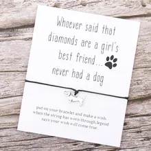 Такса щенок браслет желаний Собака Шарм колбаса щенок дружба регулируемый браслет собака ювелирные изделия подарок для собак Родитель