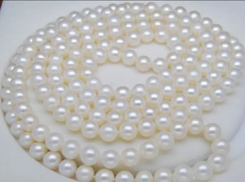 

FREE SHIPPING HOT sell new Style >>>>50 INCH AAA NATURAL 7-7.5MM WHITE SOUTH SEA ROUND PEARL NECKLACE