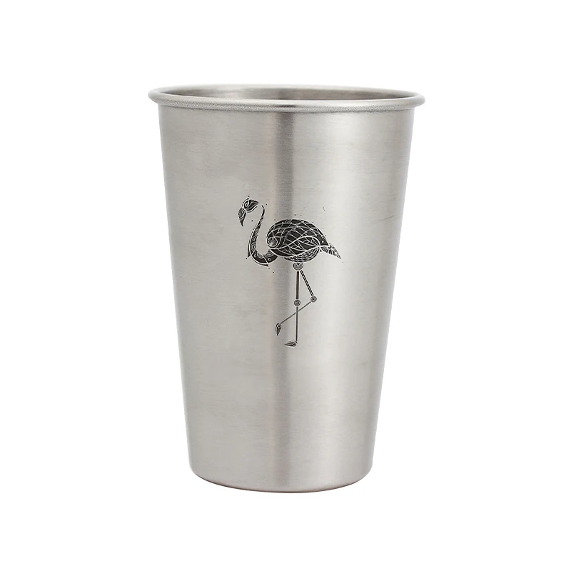 New Stainless Steel Beer Cup Pint Cup Tumbler Metal Tea Coffee Mug Flamingo Zebra Deer Animal Cold Water Beer Mugs (13)