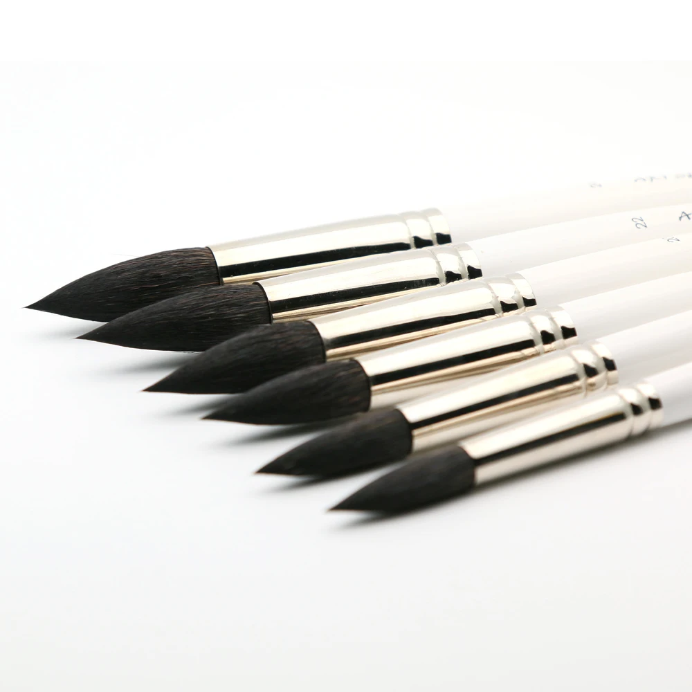 

25RQ Fine Squirrel Hair Short Wood Handle High Quality Watercolor Art Paint Brush