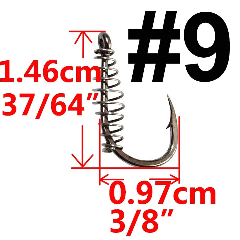 10 шт./партия, пружинный крючок, колючий круг, крючок для ловли карпа, размер от 3 до 17, без лески, джиг, рыболовные аксессуары для рыбалки, крючок - Цвет: size 9