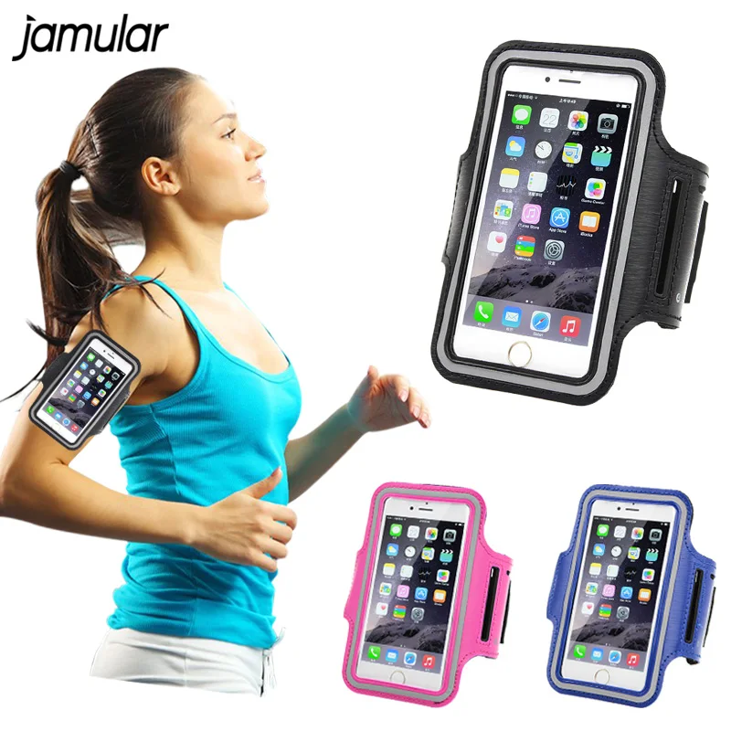 Jamular الجري الركض الرياضة gym الذراع الفرقة حزام حالة تغطية ل iphone x 8 7 6 6 6 زائد 5 ثانية 5 ثانية 5c سي للماء الهاتف حقيبة حالة