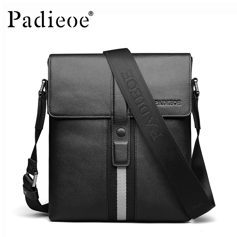 Padieoe 2016 Men s Shoulder Bags Genuine font b Leather b font Crossbody Bag Fashion European