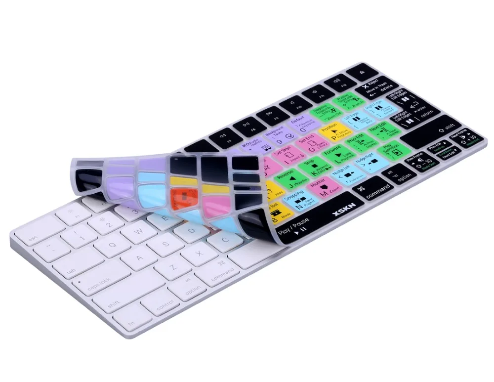 XSKN для Apple Final Cut Pro X клавиатура для Magic Keyboard(MLA22LL/A), функциональная Защитная крышка для горячих клавиш US EU