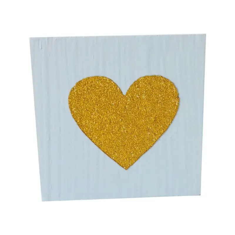 Baby Room Fashion Soft Assembly Furnishings Solid Wood Flash Gold Love Heart Square Cube Ornaments Photography Decoration Prop - Цвет: Синий